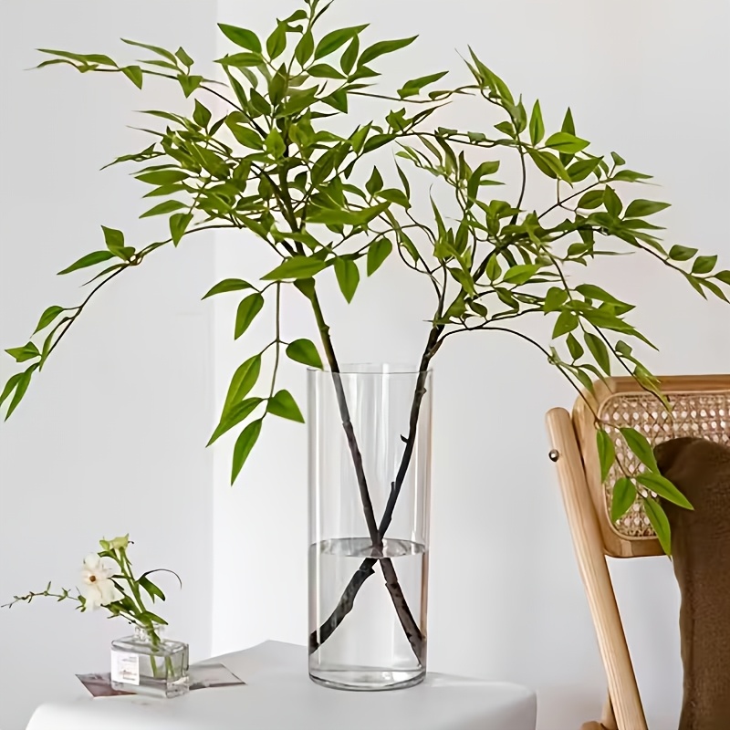Two Extra-Large Transparent Cylindrical Vases for Floral Arrangements