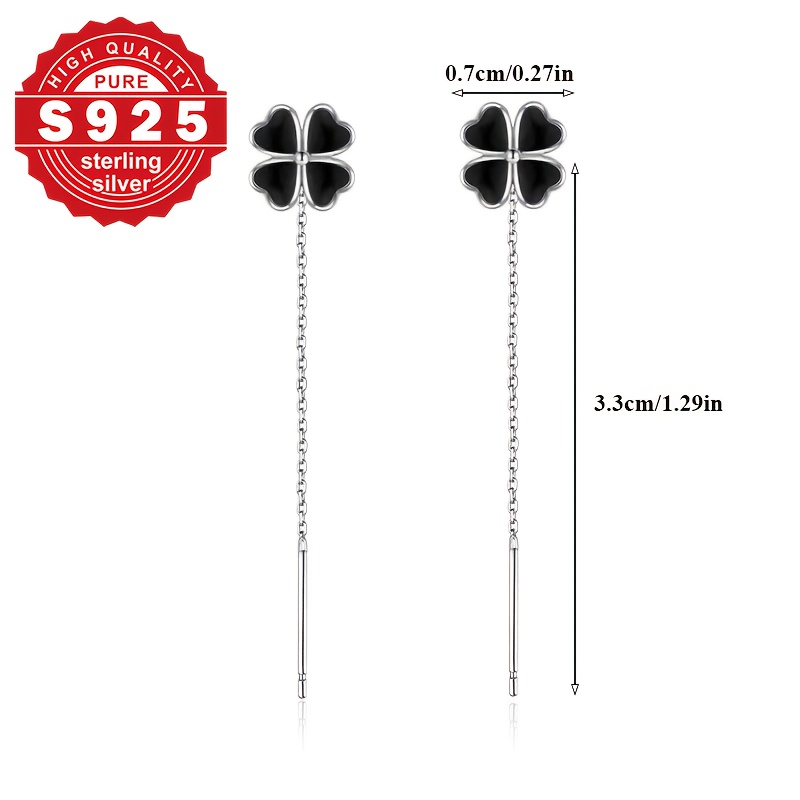 Women's S925 Silver Clover Earrings — Elegant Daily Wear