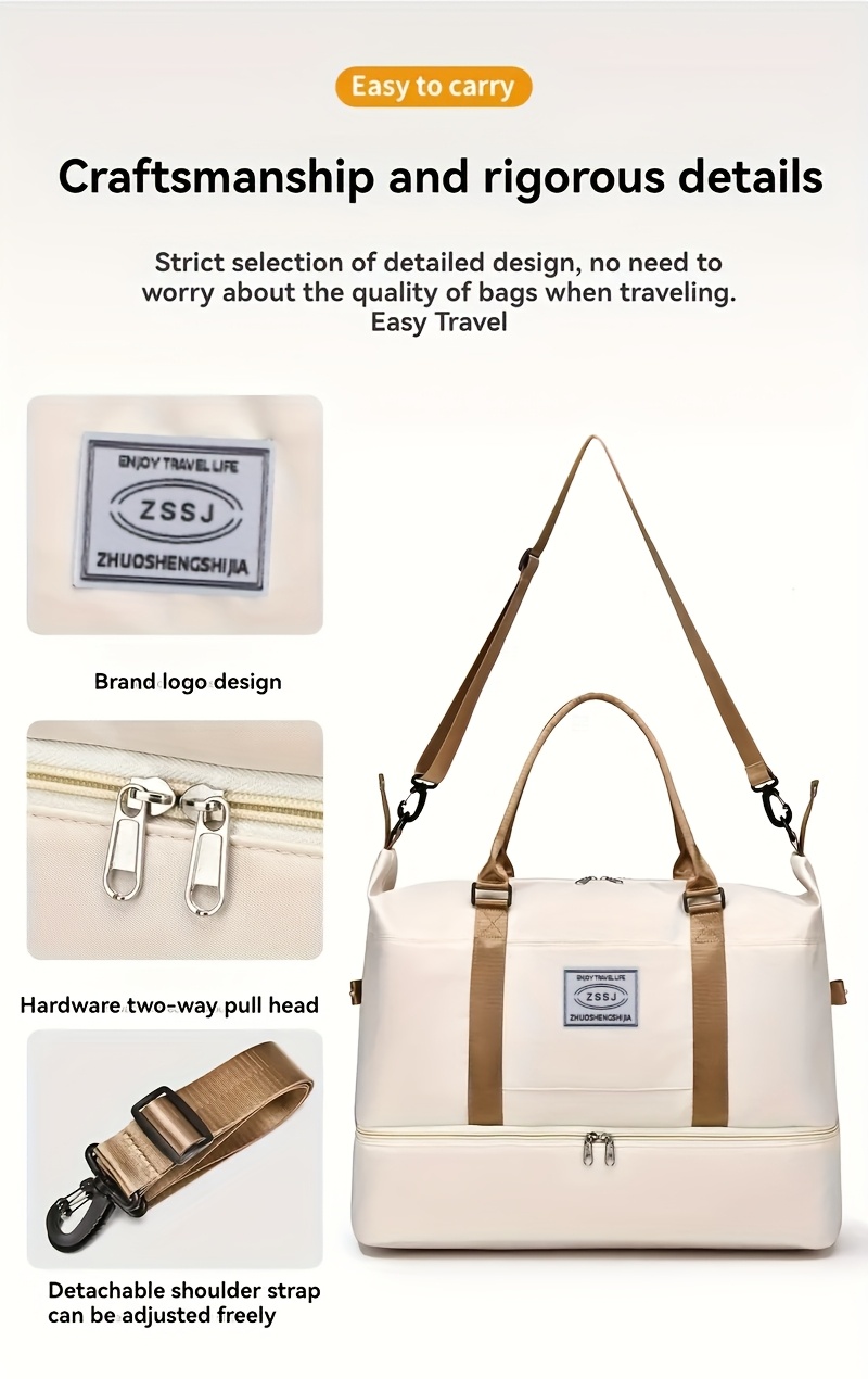 Juego de Bolsas de Viaje de Nailon, Gran Capacidad, De Moda, con Compartimiento para Zapatos, para Hombres, Mujeres, Playa, Casual, Fin de Semana, Compras, Regalo