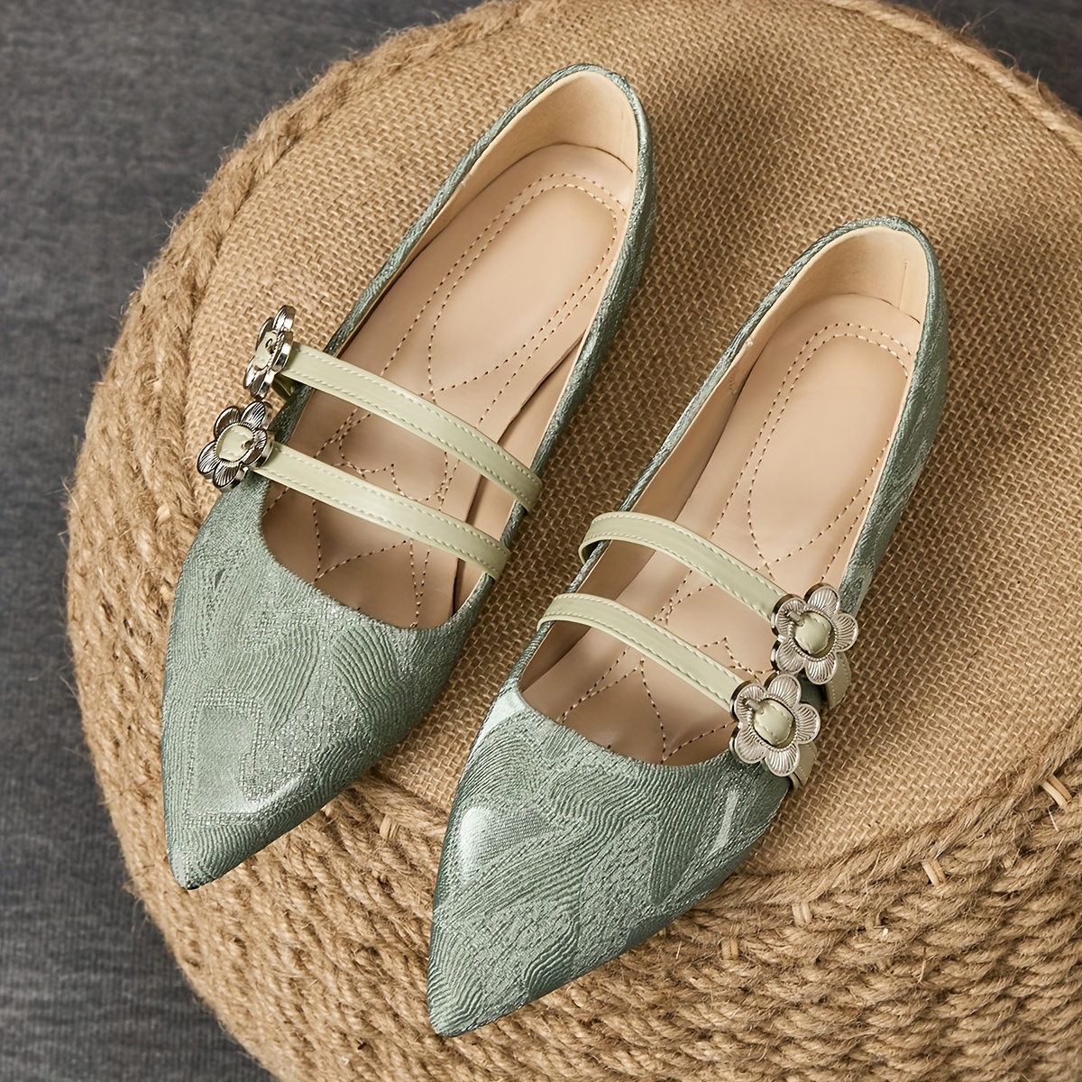 women's french light green pointed toe Temu