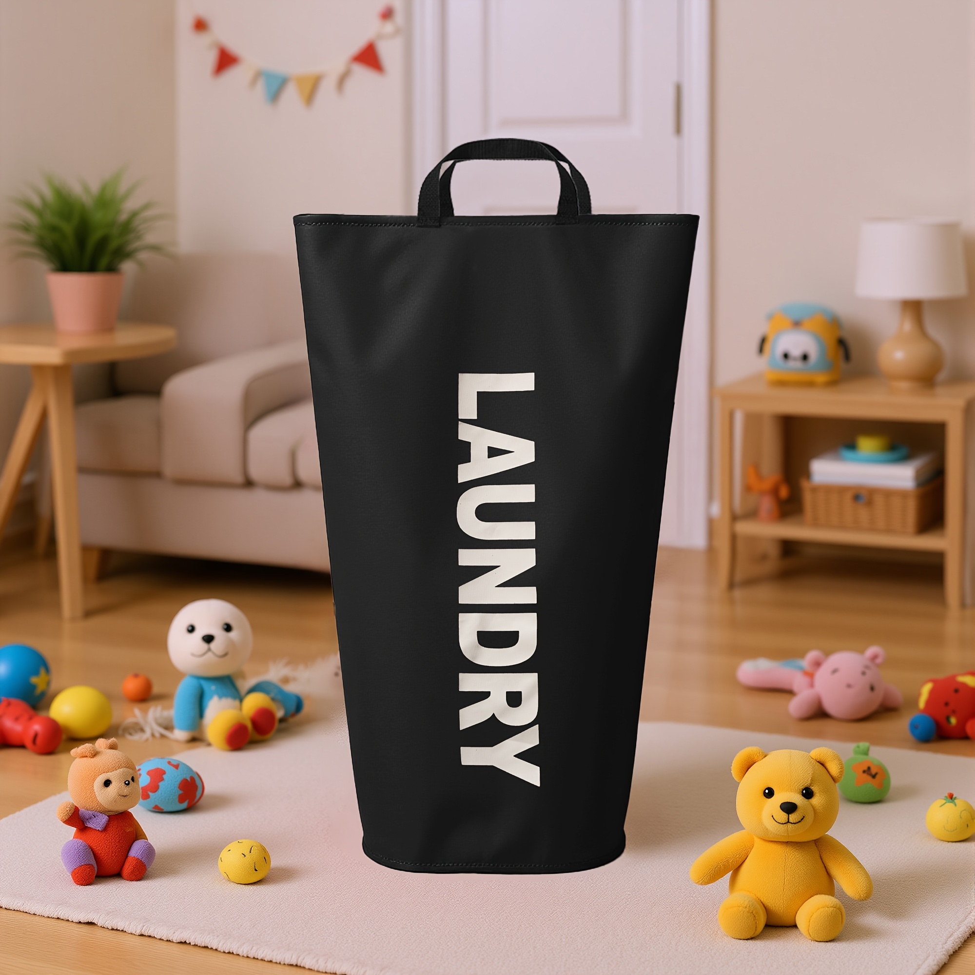TEMU Super Large 39.63 Gallon/21.66 Gallon Heavy Duty Laundry Basket | Foldable, Space Saving, Cushioned Handle, Suitable For Homes, Laundry Rooms,