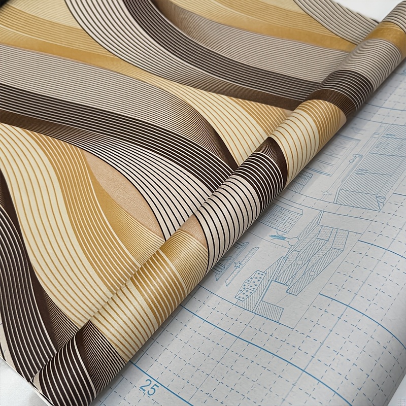 TEMU 1 Roll 950 X 45cm / 374 X 17.72 Inches, Stripes Country Style Modern Renovation, Self-adhesive Removable Wallpaper Sticker, Wall Sticker,