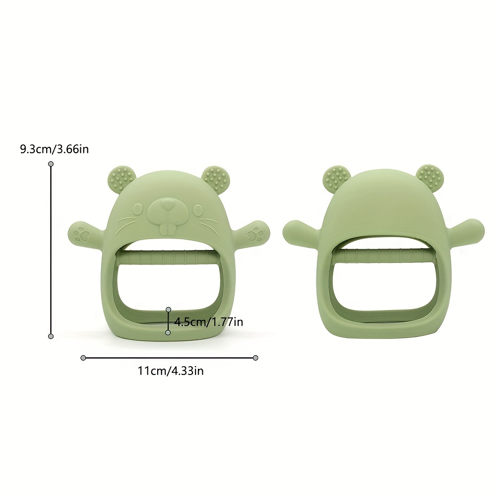 1pc Cute Bear-Shaped Silicone Teether for Youngsters - Food-Grade, Durable, Non-Drop Teething Toy in Mixed Colors | Ideal Thanksgiving & Christmas Gift for Youngsters, Safe Youngsters Accessory|Playful Youngsters Toy|Durable Teether, Youngsters Teething Toys