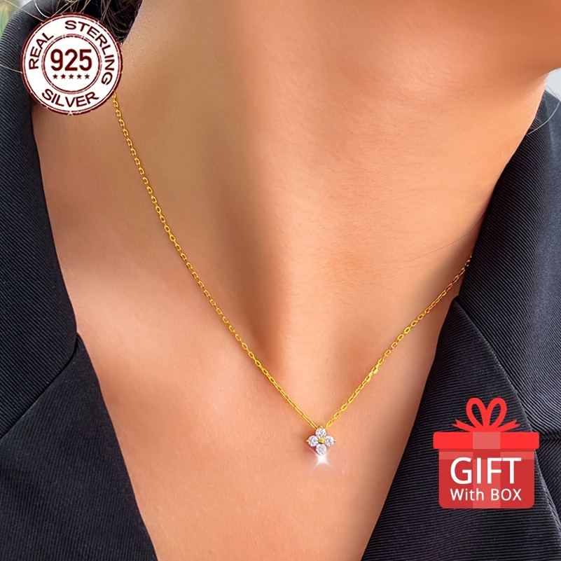 925 Silver 4-Leaf Clover Pendant Necklace