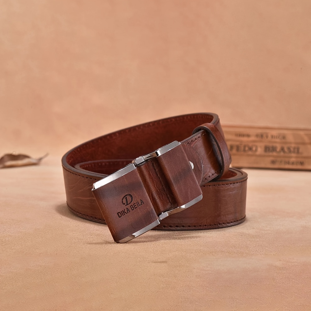 1pc New Belt Men's Smooth Buckle Business Casual Waistband Korean Style Fashion Youth Male Trouser Belt