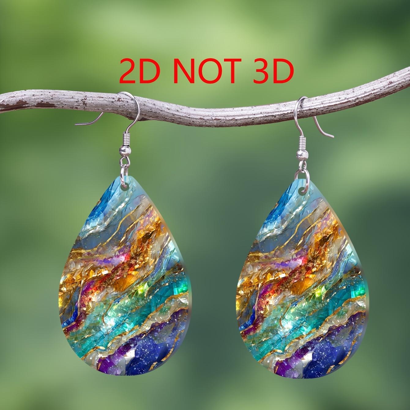 Women's Luxurious Shimmering Marble Texture Drop Earrings, Elegant Style