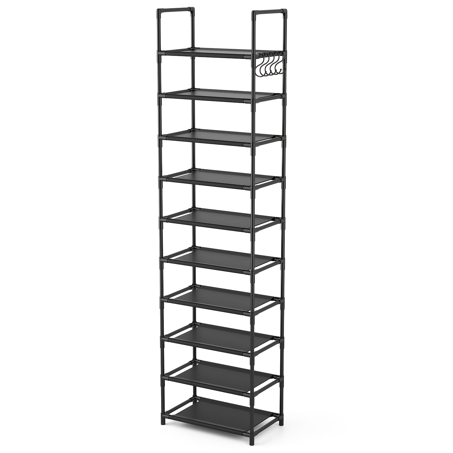 10 tiers tall shoe rack boots organizer hooks storage sturdy - Temu