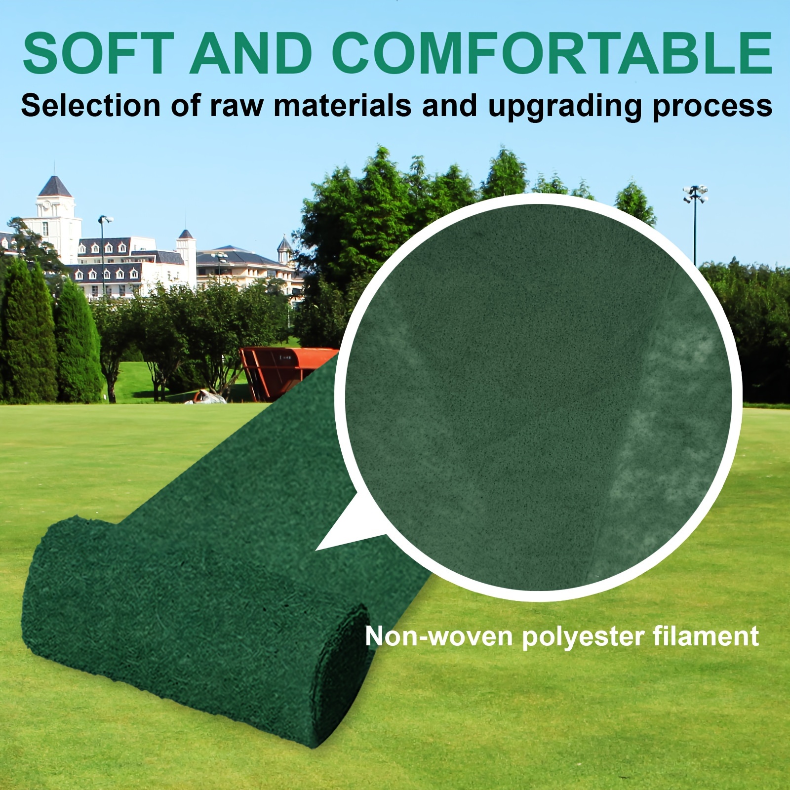 

1pc Faux Grass Green Runner Rug, Turf Decoration Horticultural Floor Mat, Artificial Seed Mat Horticultural Blanket Non-woven Grass Seed Carpet