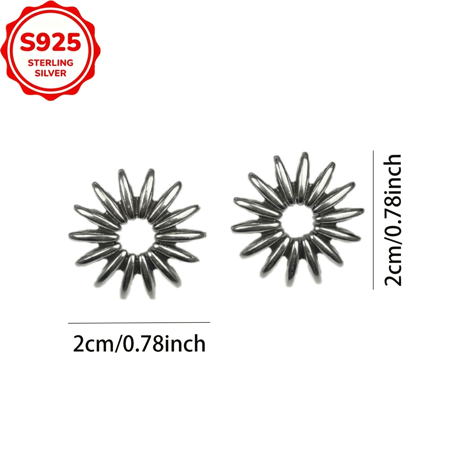 Women's S925 Pure Silver Hip-Hop Flower Stud Earrings