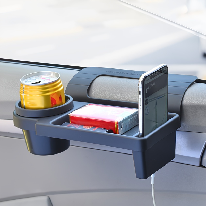 

Car Organizer With Phone Holder, Key Storage, And Cup Slot - Abs Resin, Fits Most Vehicles