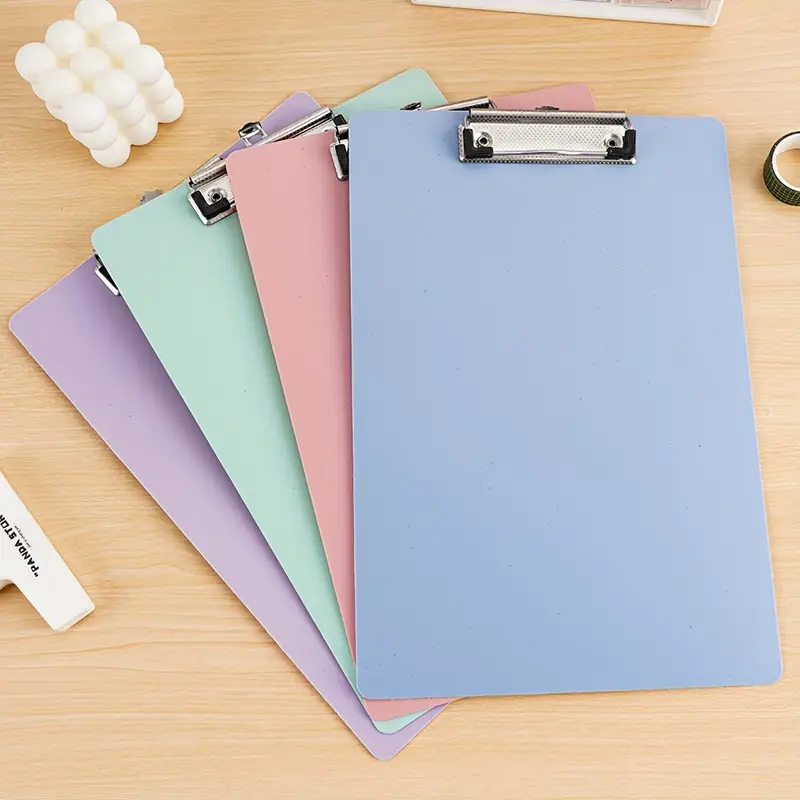 12pcs durable pp a4 clipboards multi color thick file document holders with metal clips for office meetings and writing purple light green Product details 3