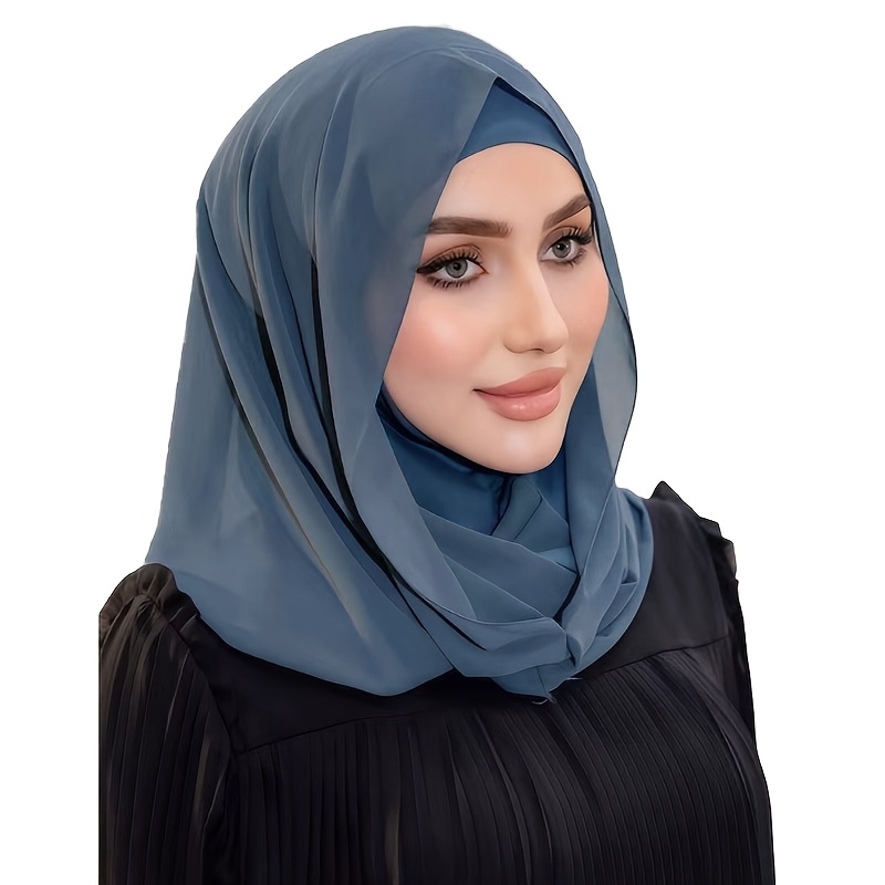 womens solid color easy and versatile instant hijab   pull on hijab elastic to put on and     and quickly solid color   and classic versatile soft chiffon fabric comfortable and breathable material