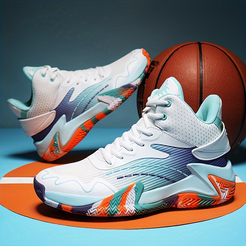 mens high top basketball shoes breathable mesh anti slip durable lightweight sneakers for students Product details 2