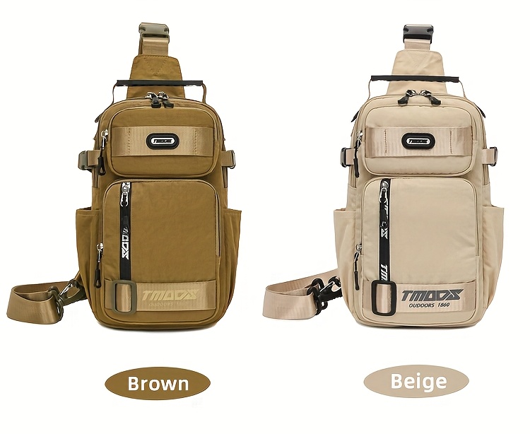 unisex chest backpack large capacity convertible crossbody handheld waist pack with multiple compartments padded shoulder straps waist clip for outdoor hiking gym travel durable casual outdoor bag 18 colors backpack for travel hiking essentials stylish outdoor gear secure zipper closure details 3