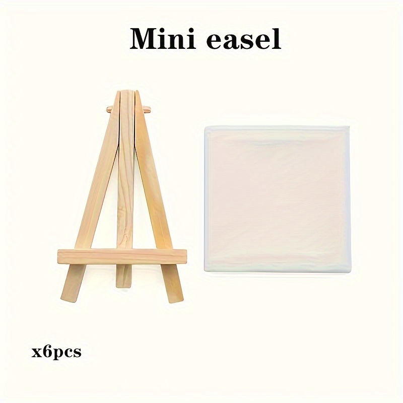 

6-piece Mini Solid Wood Easels - Foldable Tabletop Tripods For Painting, Oil Art & Diy Graffiti, Includes Display Stand Frame Set (5.9 Inches)
