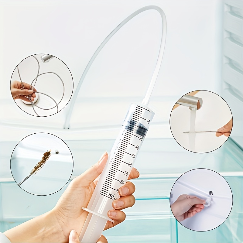 5pcs Refrigerator Drain Hole Cleaner Set ? Easy Unclogging Tools with Measurement Markings, Keeps Your Fridge Fresh and Clean