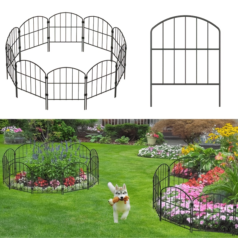 TEMU 25pcs Stainless Steel Garden Fence Panels 27ft×24in Metal Wire Dog Barrier, Landscape Edging Border For Flower Bed Yard Lawn Outdoor Patio