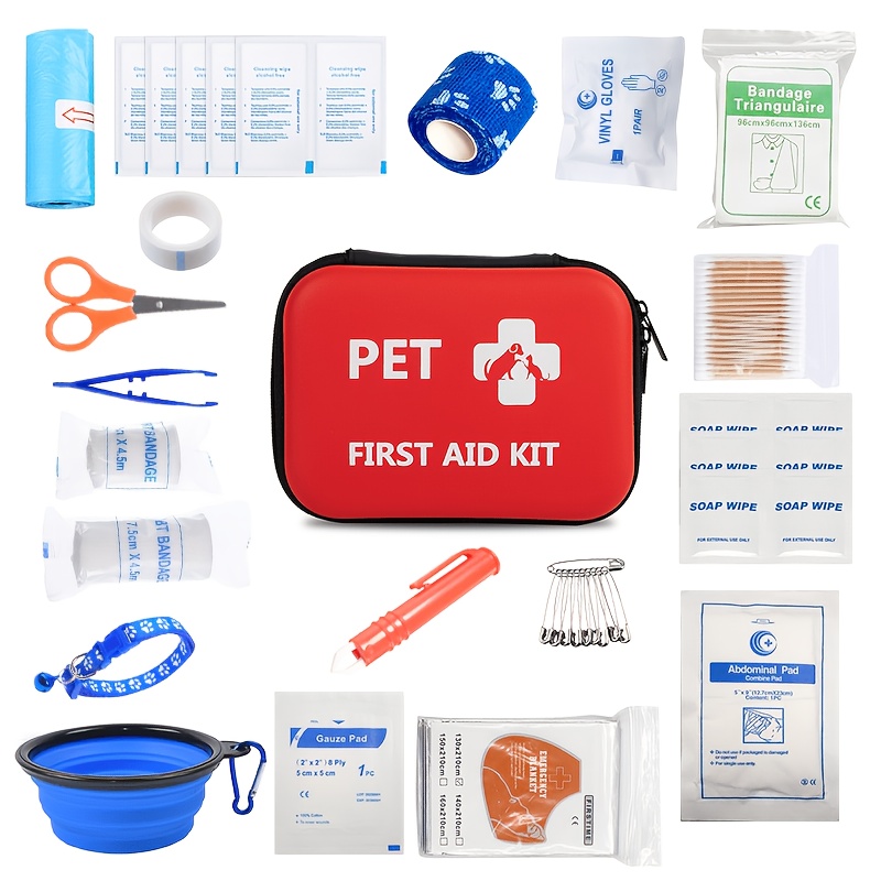 Pet First Aid Kit for Cats and Dogs — A Pet Emergency Kit for Home, Office, and Travel — A Must-have Mini First Aid Kit for Dog Camping