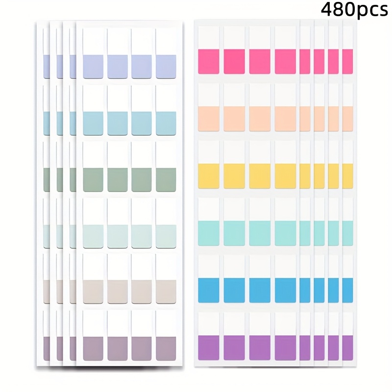 Image of 480 Versatile Writing Plastic Index Tags - Reusable Page Markers And Document File Organizers For Office Management