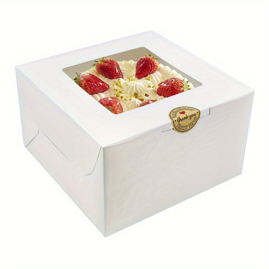 TEMU 24pcs Biocorpla Boxes 8x8x4 Inches Cake Boxes With Window, Cookie Boxes, Pastry Boxes, Dessert Boxes, Treat Boxes For Cheesecake, , Treats,