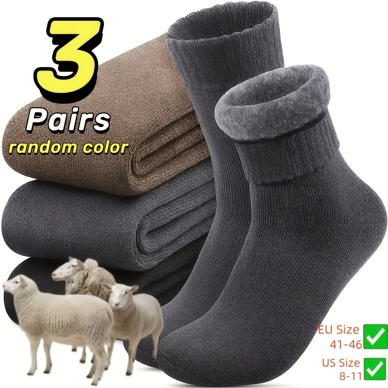 Image of 3/10 Pairs Thickened Socks Snow Men's Socks, Soft Warm Socks, Random Entertainment, Christmas Gifts For Husbands, Fathers, Us Size 9-11