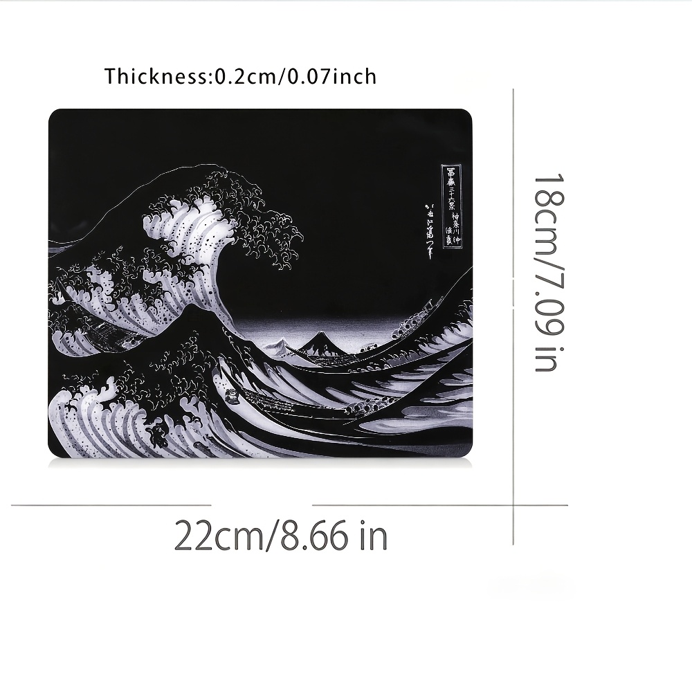 TEMU 2d Mouse Pad, Black And White -e, Rubber Non-slip Base, Artistic Style Desk Mat