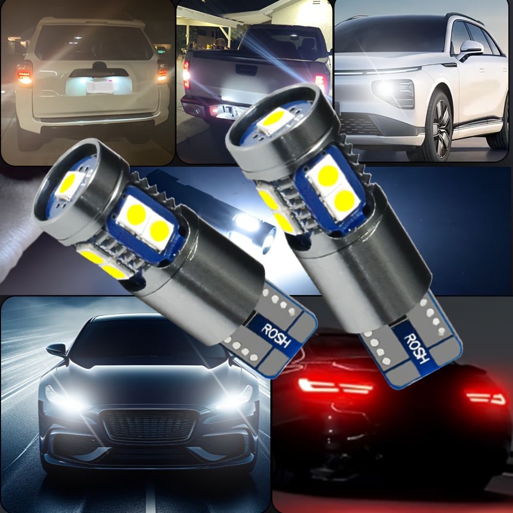 TEMU 2pcs Super Canbus Bright Powerful T10 3030smd 9leds Car Drive Light Bulbs Non-polarity 600% 12v/24v Plug And Play For Car/ Lights Running Brake