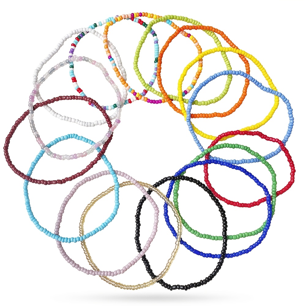 5pcs Bohemian Multicolor Beaded Anklet Set for Women