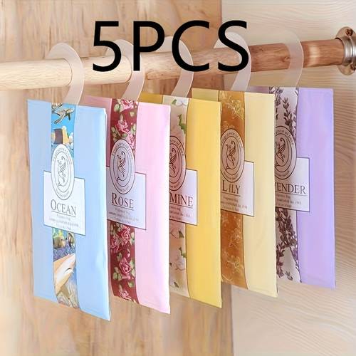 5pcs hanging wardrobe fragrance bags wardrobe odor eliminator sachets portable pouches wardrobe air fresheners apartment necessities back to school supplies