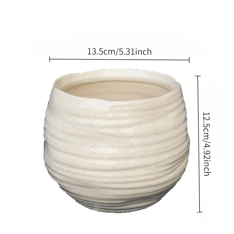 Irregular Pattern Ceramic Flower Pot Ins Style Round Ceramic Pot Green Radish Orchid Flower Indoor Art Decoration Gardening Gift,home Decor