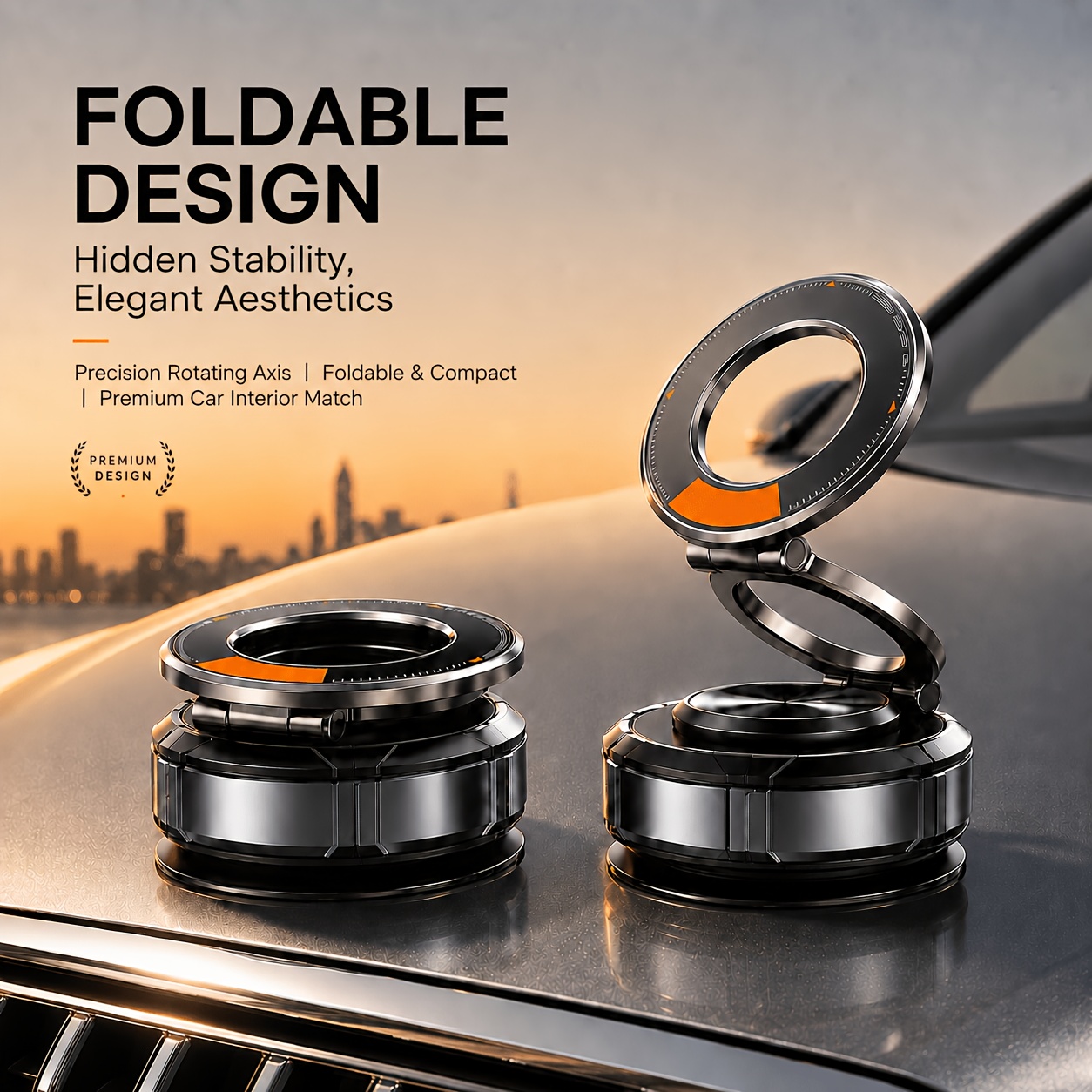 360 Adjustable Vacuum Magnetic Car Phone Holder for MagSafe, N52 Magnet Anti-Shake