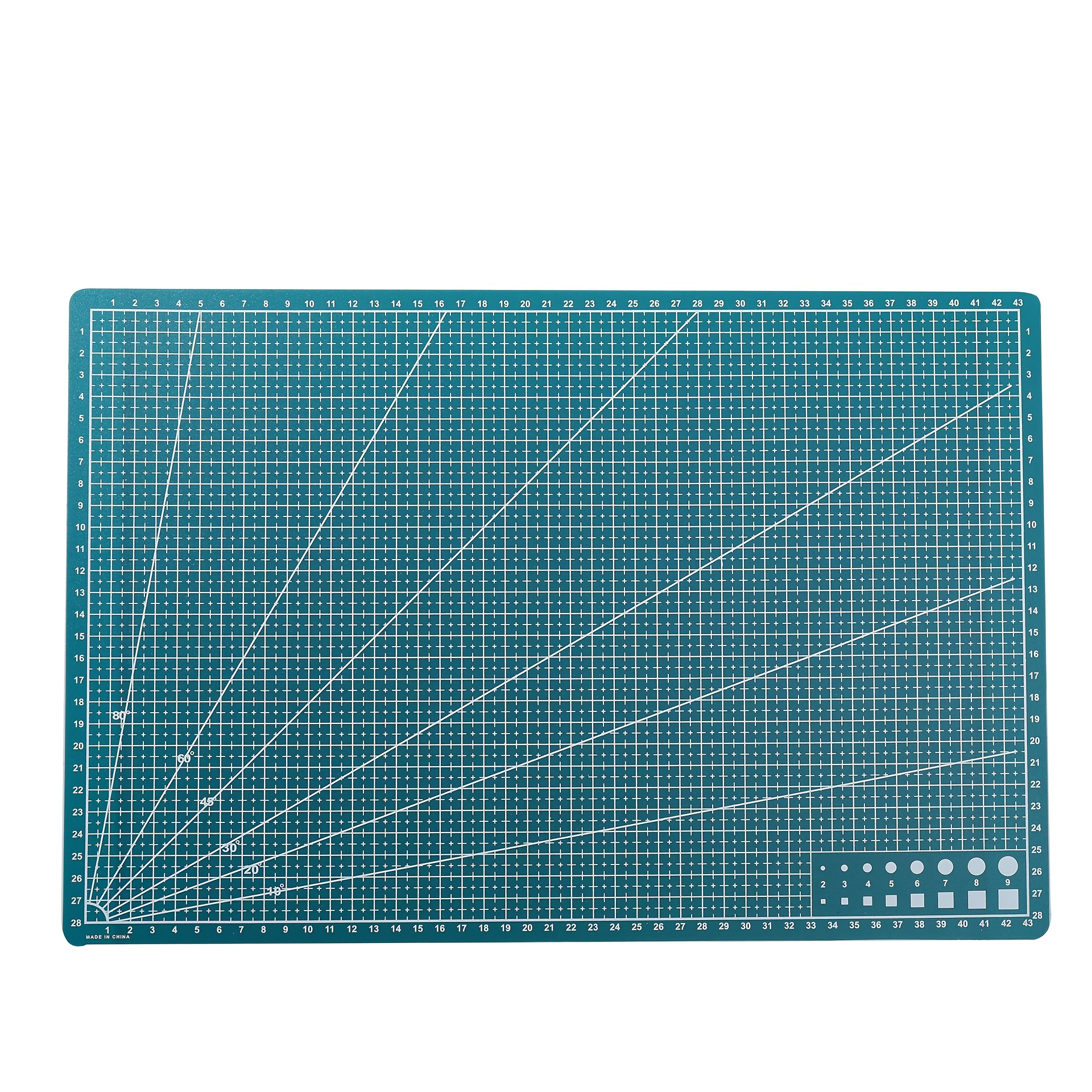 TEMU Durable A3 Rotary Cutting Mat - Double-sided Precision Pvc Craft Mat With , Diagonal Cutting Guides & Angle , Non-slip Surface For Sewing,