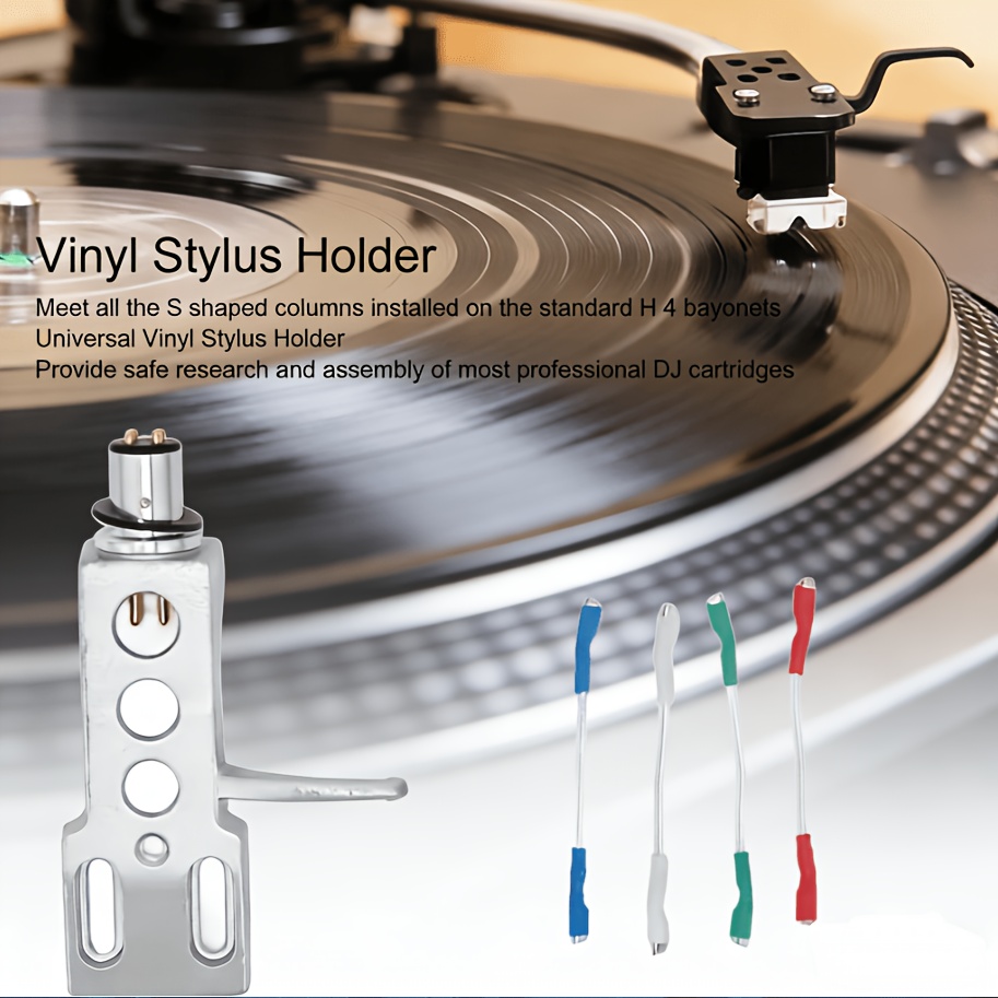 TEMU Cápsula y brazo de tono de aleación de aluminio prémium para tocadiscos con de conexión - Plateado para DJ y tocadiscos de vinilo