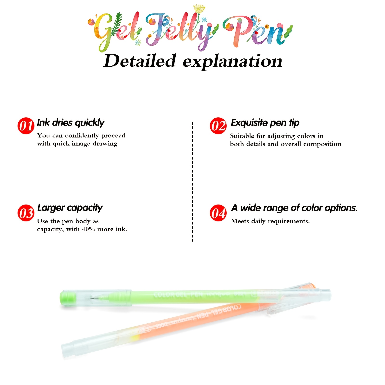LANGUO 252-Color Gel Pen Set for Journaling and Drawing