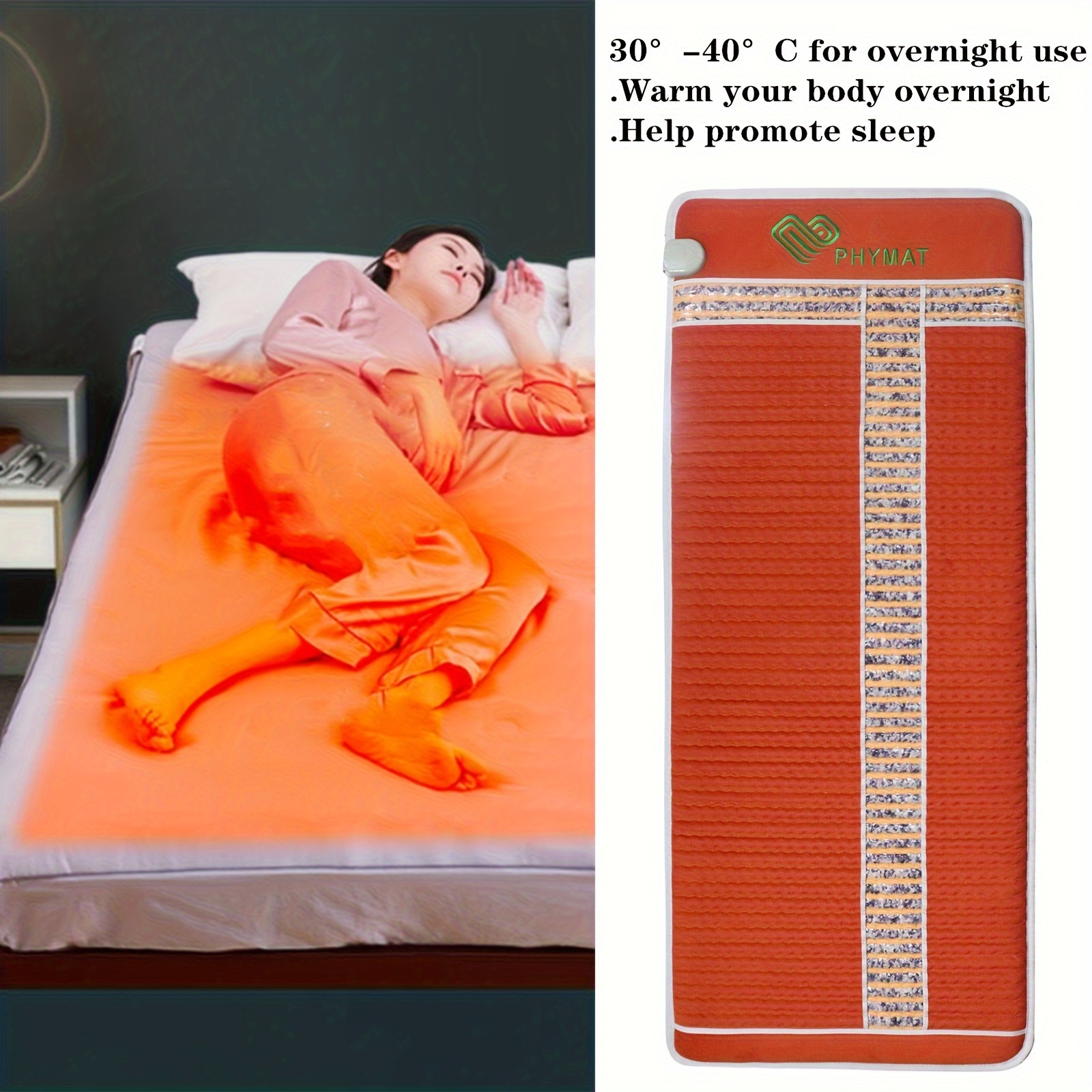     massage mat amethyst crystal stones mat   full body electric heating pad auto shut off function adjustable timer temperature Product details 2