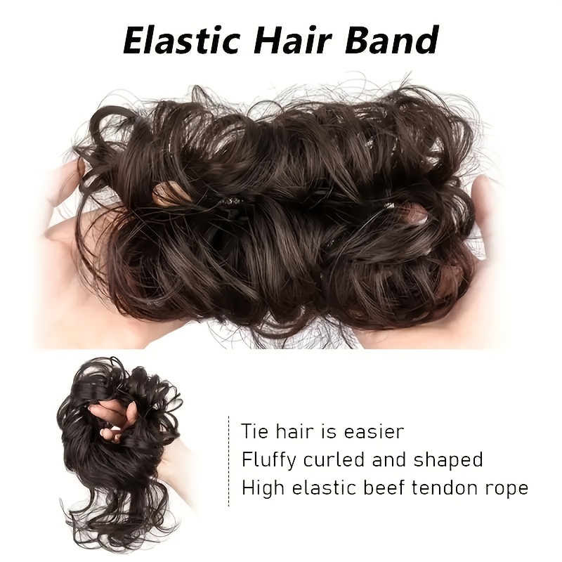 elegant womens synthetic curly donut hair extension easy to style for daily wear christmas parties details 1