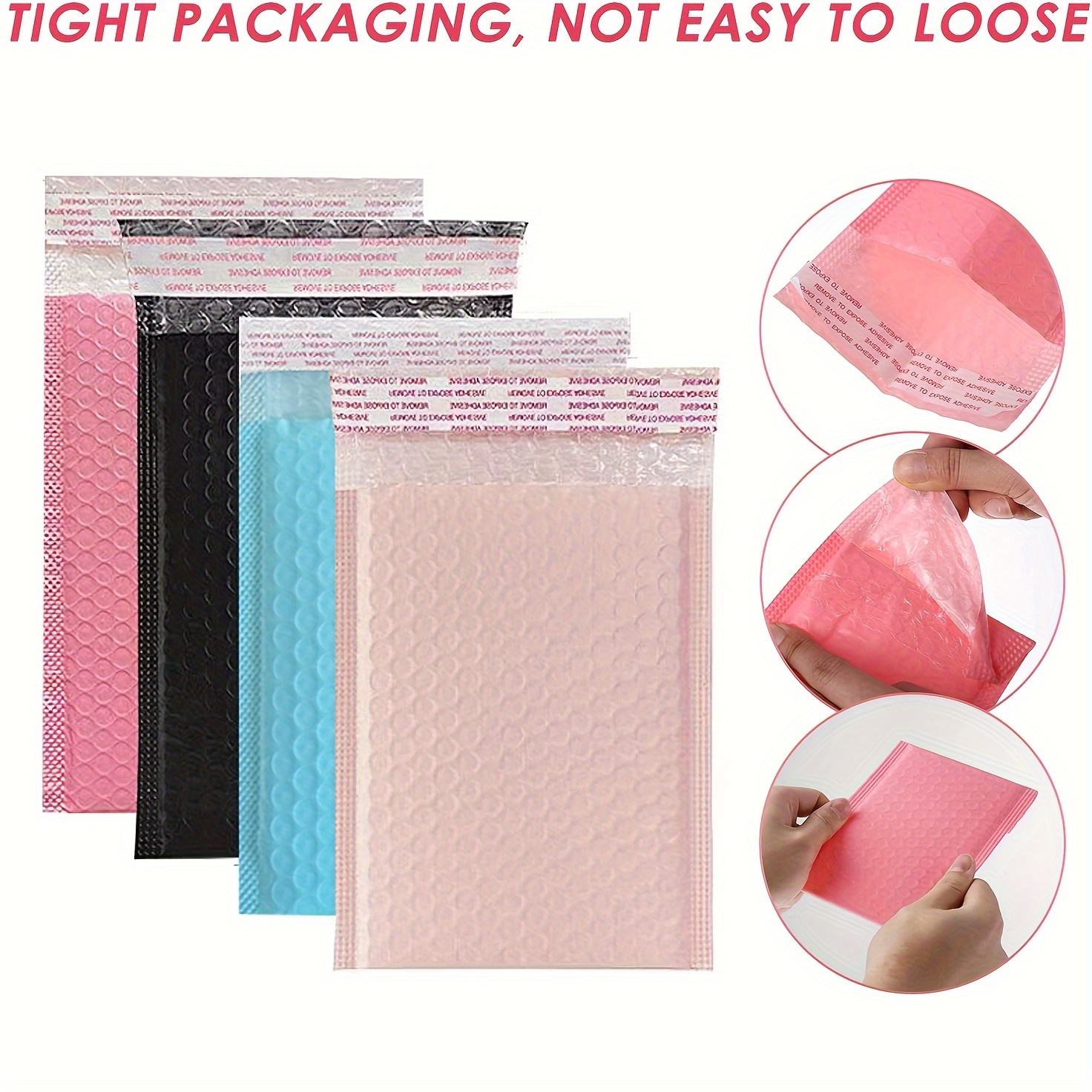 

30/60pcs Bag, Envelope Bag, Thickened Foam Bag, Envelope, Small Item Shockproof Waterproof Packaging Bag, Used For Transporting Mail Bags, Product Use Bag, Pink, Blue