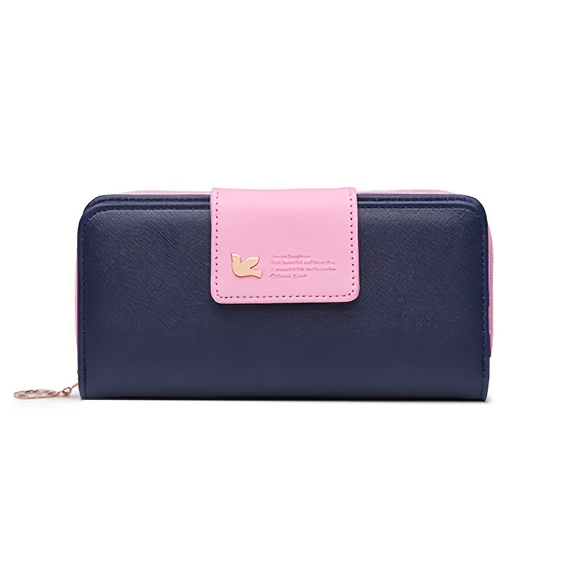 Image of Women's Long Wallet - Faux Leather Cute Travel Card Case - Easy - Coin Purse And Card Holder - 2pcs Zipper Cash Compartments, 11 Card Slots, 1pc Transparent Window