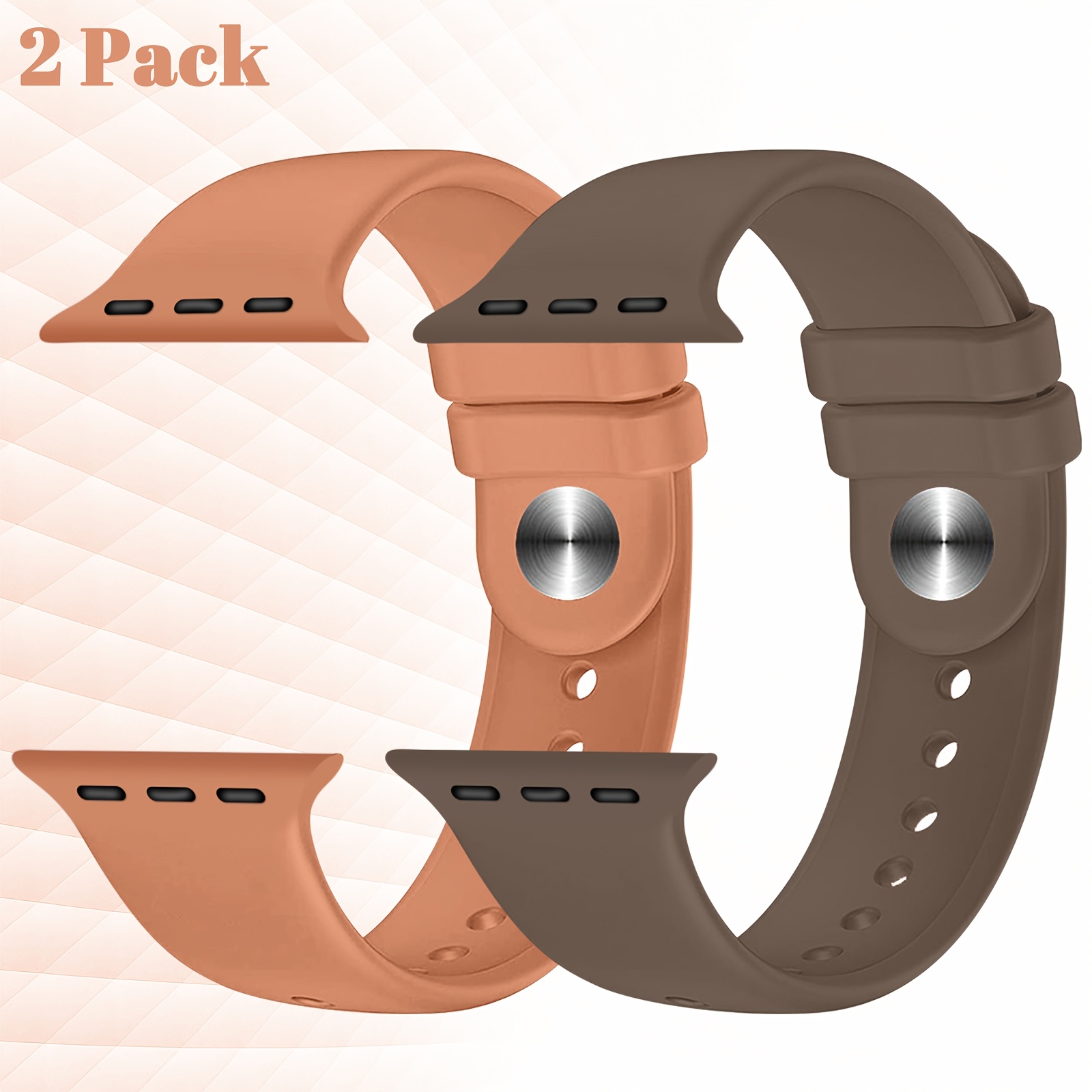 TEMU Ensemble de 2 sport colorés en silicone souple et étanches | Compatibles avec Apple Watch Series SE/Ultra/11 à 1, convient aux 38-49 mm, fermoir