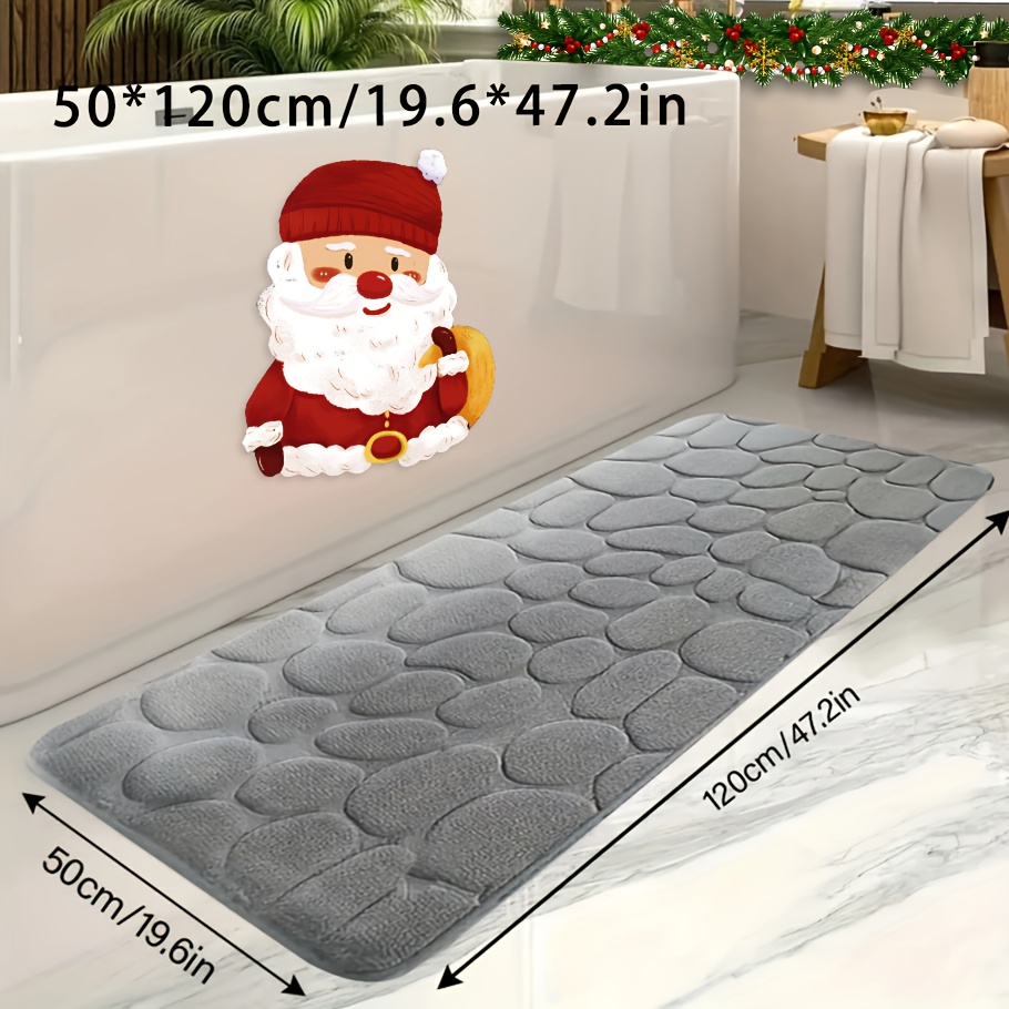 

1pc Fleece - Bathtub Mat Set, Absorbent Bathroom Rug, Comfortable - , , Accessory, Christmas Decor, Entrance Mat, Knitted , , Rectangular