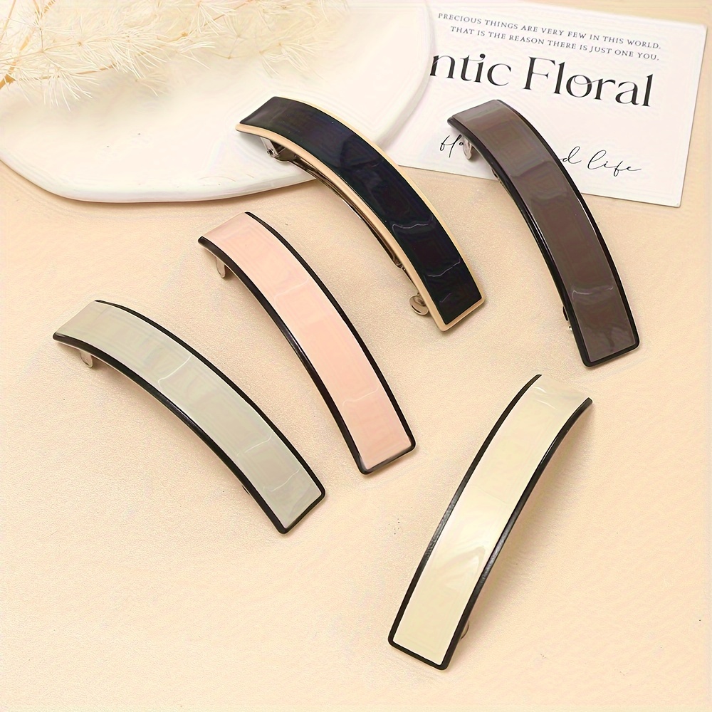 

Elegant Hair Clip - Chic Curved , Solid Color, Everyday & Valentine's Day, Hair Clip, Arc, Acrylic, Fashionable