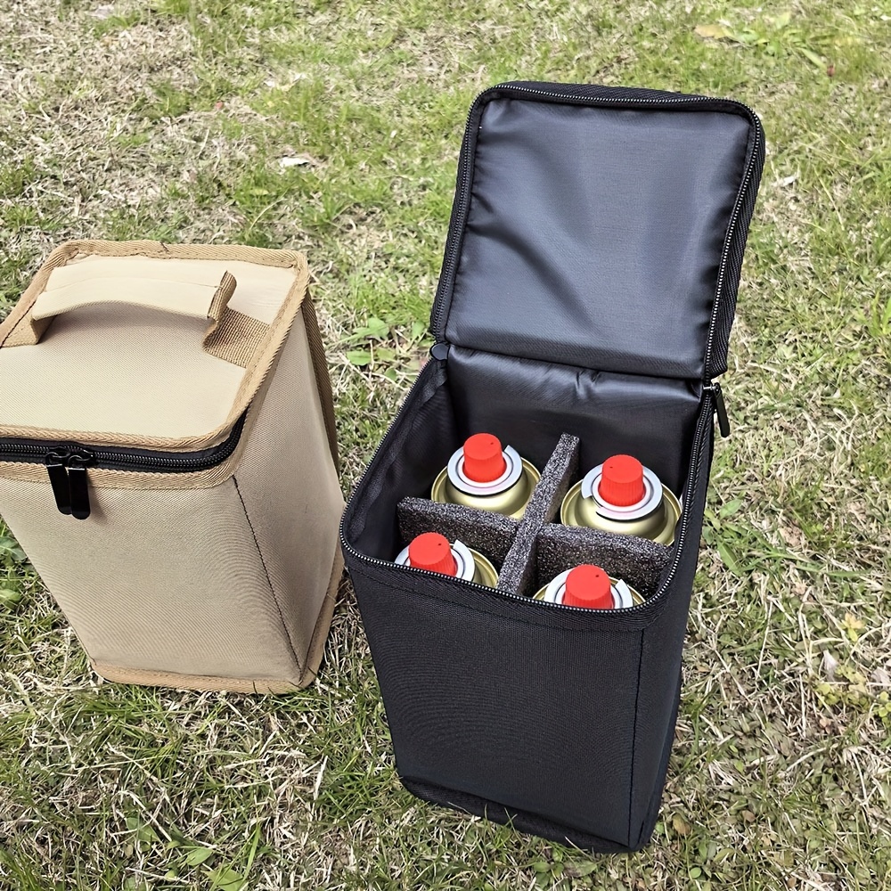 

Sac de rangement portable pour cartouche de gaz de camping en plein air - Sac à dos isotherme durable pour l'organisation du carburant de randonnée et de camping