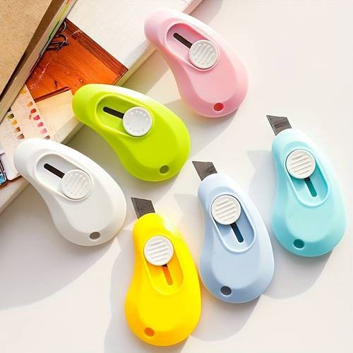 3pcs of cute cartoon droplet shaped creative mini portable small knives for stationery office and package opening