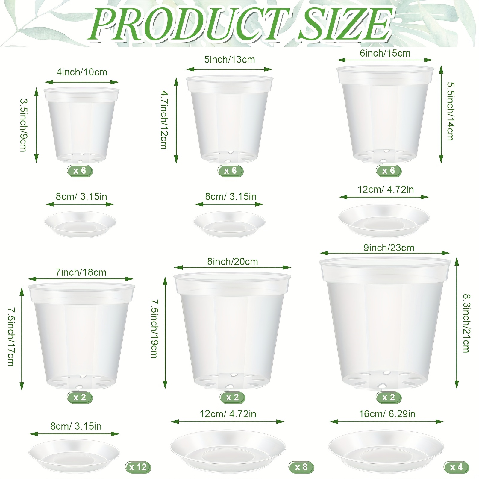 clear nursery pots in sizes 4 9 inches - Temu