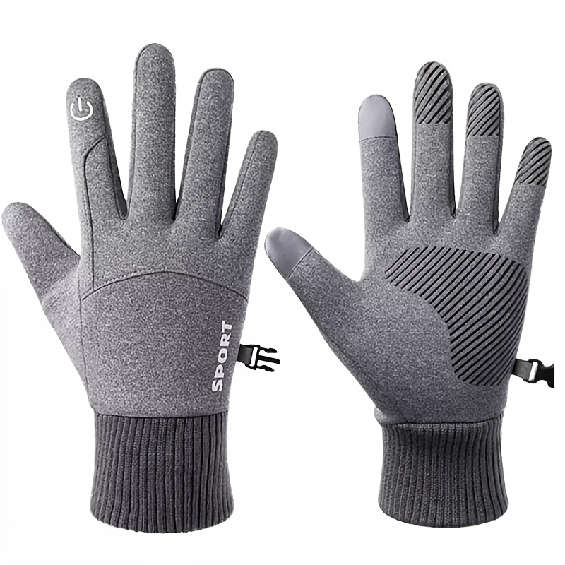 TEMU High Quality Outdoor Gloves With Touchscreen-compatible Thumb And Index Fingertips, Windproof Thermal Gloves For Running, Cycling, Driving, And