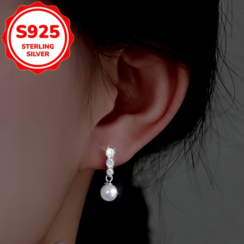 2pcs Women's Fashion Stud Earrings, 925 Sterling Silvery Gift Set