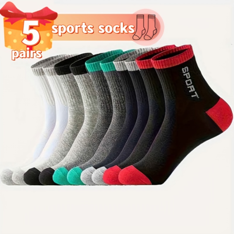 

5pairs Men's Sports Socks Breathable Comfortable Soft Casual Minimalist