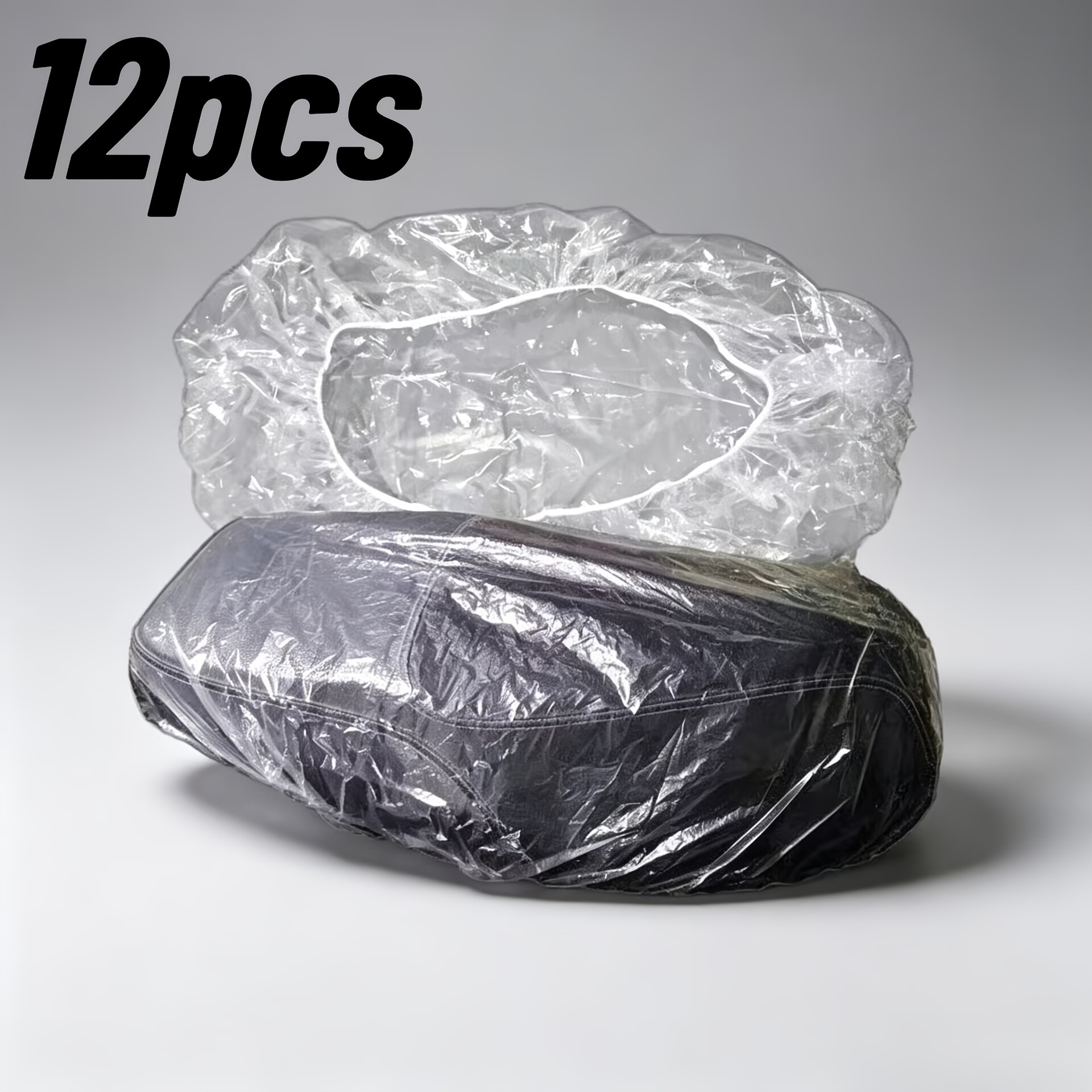 TEMU 12 Pezzi Copri Sedile Universali per Moto, Bici Elettrica, Coperture Antipioggia Trasparenti Elastiche in Plastica, Adatte per il Pendolarismo e