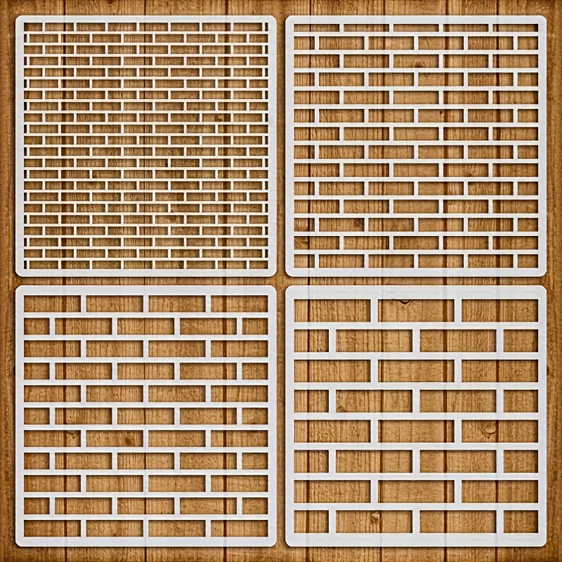 TEMU Set stampi riutilizzabili con motivo geometrico per piastrelle da parete, 5.9 pollici X 5.9 pollici, plastica PET color - per decorazioni