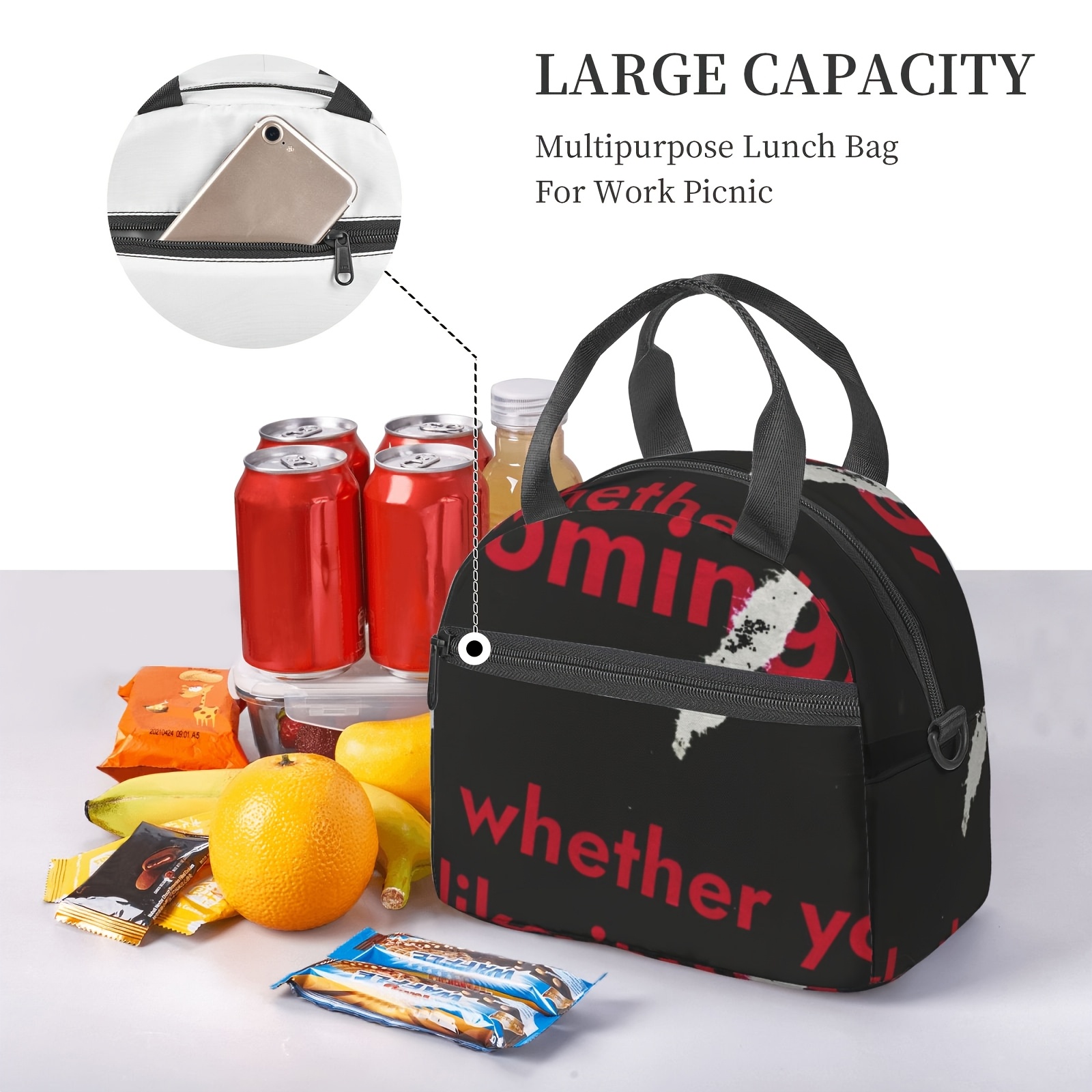 Customizable Anime Lunch Bag Insulated Polyester Material